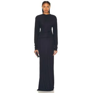 CHRISTOPHER ESBER Side Cowl Long Sleeve Dress AU12/US8